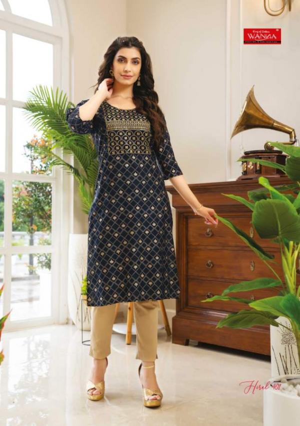 Wanna Hiral 4 Embroidery Wear Rayon Designer Kurti Collection